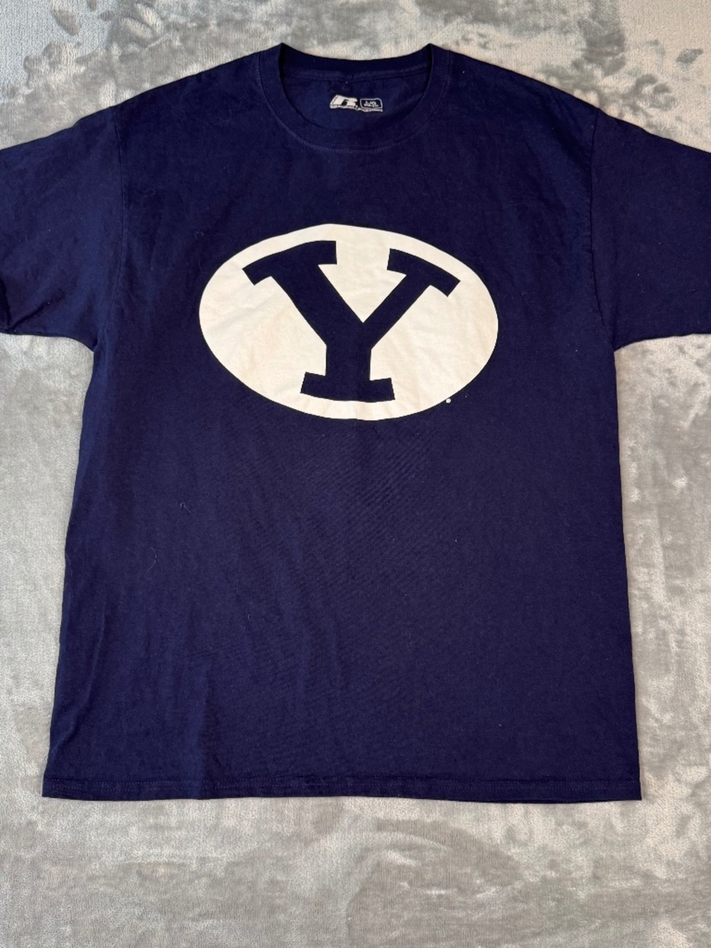 Russell Athletic BYU Cougars T-Shirt Men Large Navy Blue NCAA Football